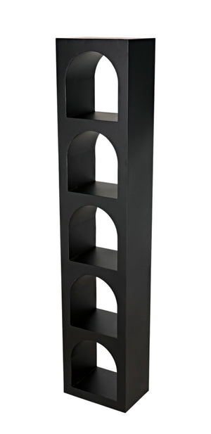 Noir Aqueduct Bookcase - Elegant Matte Black Iron Storage Solution with Architectural Design Appeal C GBCS240MTB-C
