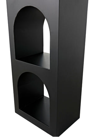 Noir Aqueduct Bookcase - Elegant Matte Black Iron Storage Solution with Architectural Design Appeal C GBCS240MTB-C