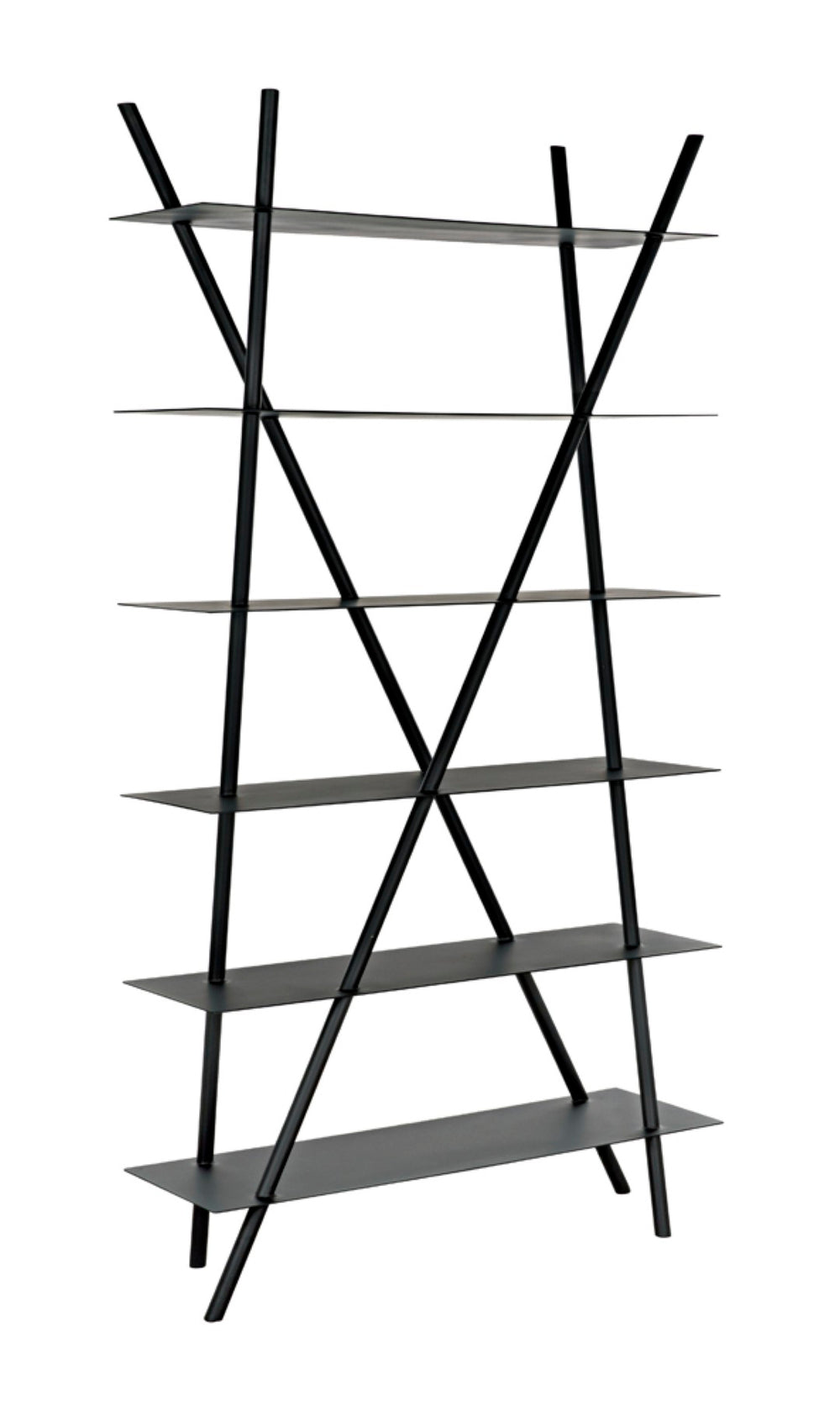 Noir Siddhartha Industrial Bookcase - Sleek Black Metal Storage, Modern Design, Perfect for Any Room GBCS241MTB