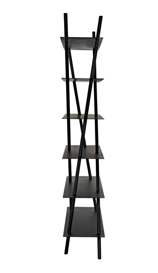 Noir Siddhartha Industrial Bookcase - Sleek Black Metal Storage, Modern Design, Perfect for Any Room GBCS241MTB