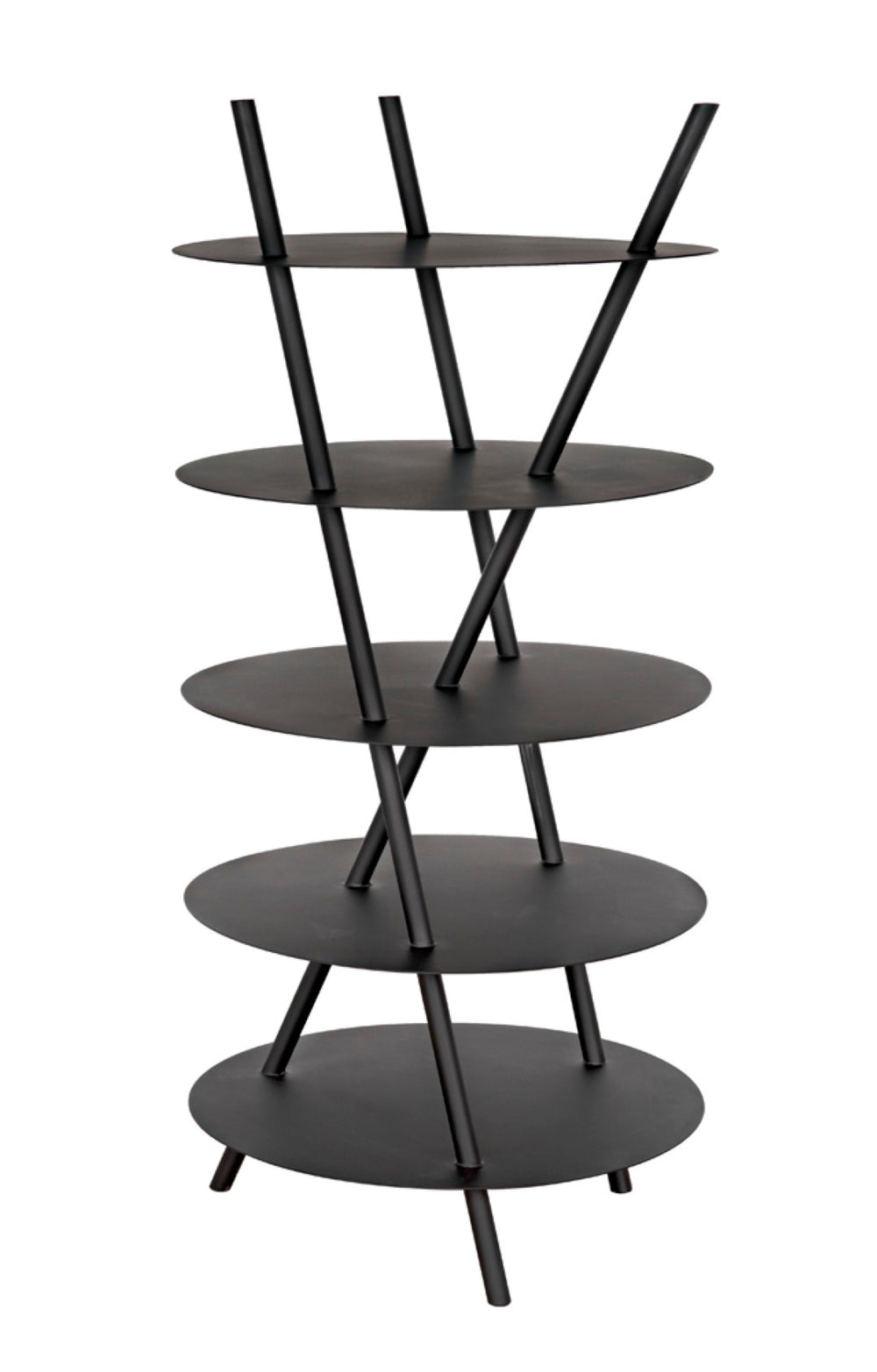 Noir Gautama Shelf - Bold Black Metal Geometric Storage Unit for Modern Living Spaces and Office Décor GBCS242MTB