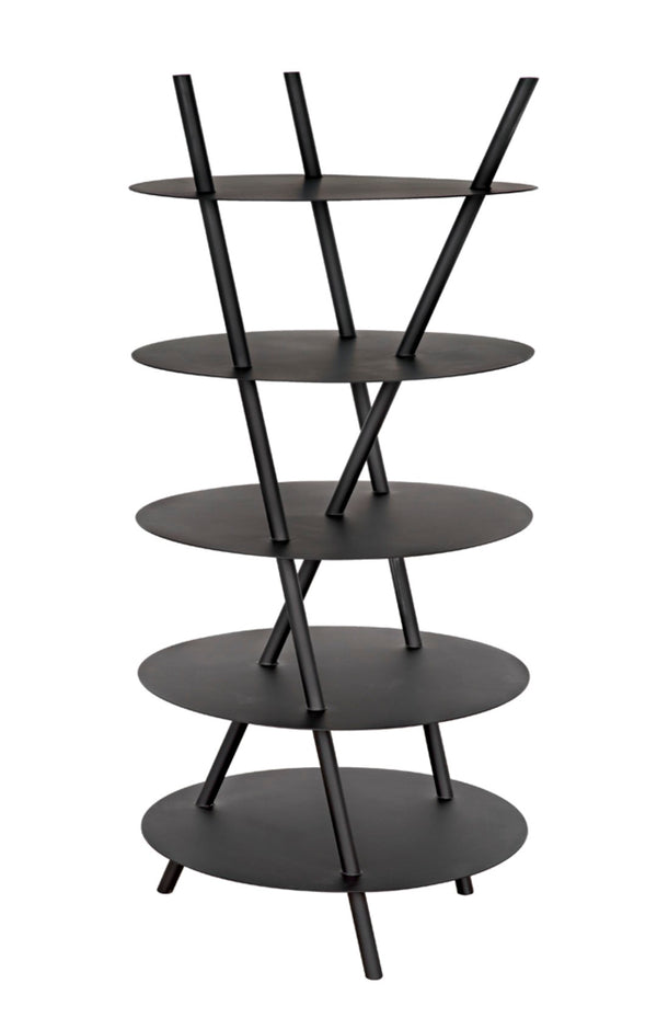 Noir Gautama Shelf - Bold Black Metal Geometric Storage Unit for Modern Living Spaces and Office Décor GBCS242MTB