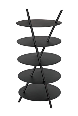 Noir Gautama Shelf - Bold Black Metal Geometric Storage Unit for Modern Living Spaces and Office Décor GBCS242MTB