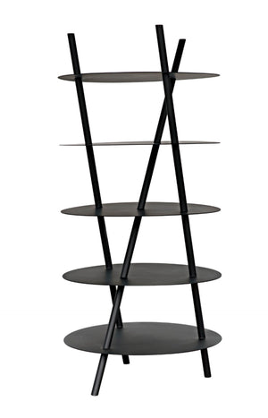 Noir Gautama Shelf - Bold Black Metal Geometric Storage Unit for Modern Living Spaces and Office Décor GBCS242MTB