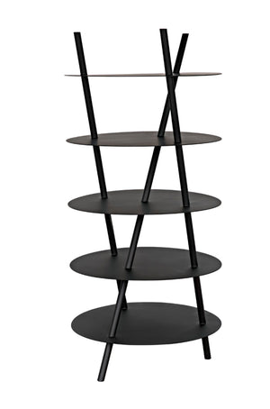 Noir Gautama Shelf - Bold Black Metal Geometric Storage Unit for Modern Living Spaces and Office Décor GBCS242MTB