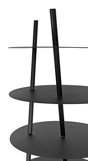 Noir Gautama Shelf - Bold Black Metal Geometric Storage Unit for Modern Living Spaces and Office Décor GBCS242MTB