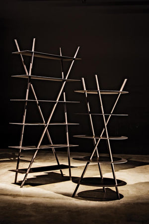 Noir Gautama Shelf - Bold Black Metal Geometric Storage Unit for Modern Living Spaces and Office Décor GBCS242MTB