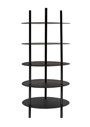 Noir Gautama Shelf - Bold Black Metal Geometric Storage Unit for Modern Living Spaces and Office Décor GBCS242MTB