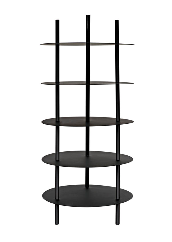 Noir Gautama Shelf - Bold Black Metal Geometric Storage Unit for Modern Living Spaces and Office Décor GBCS242MTB
