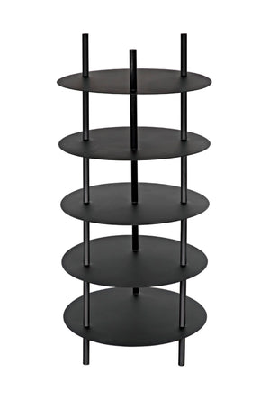 Noir Gautama Shelf - Bold Black Metal Geometric Storage Unit for Modern Living Spaces and Office Décor GBCS242MTB