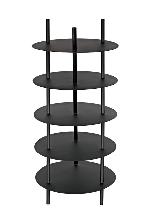 Noir Gautama Shelf - Bold Black Metal Geometric Storage Unit for Modern Living Spaces and Office Décor GBCS242MTB