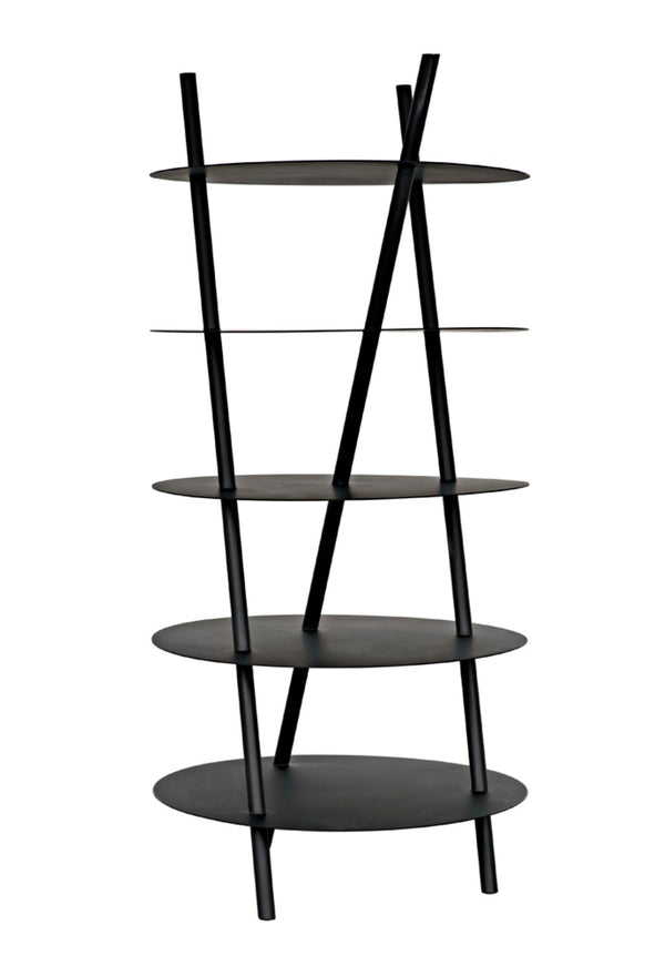 Noir Gautama Shelf - Bold Black Metal Geometric Storage Unit for Modern Living Spaces and Office Décor GBCS242MTB