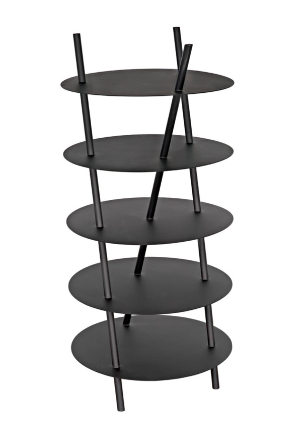 Noir Gautama Shelf - Bold Black Metal Geometric Storage Unit for Modern Living Spaces and Office Décor GBCS242MTB