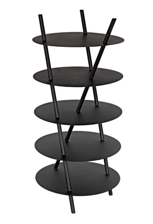 Noir Gautama Shelf - Bold Black Metal Geometric Storage Unit for Modern Living Spaces and Office Décor GBCS242MTB