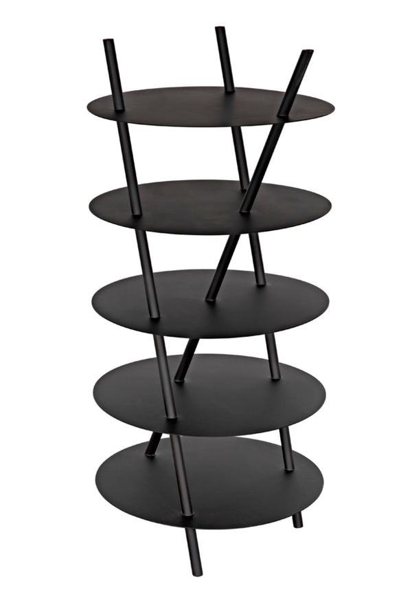 Noir Gautama Shelf - Bold Black Metal Geometric Storage Unit for Modern Living Spaces and Office Décor GBCS242MTB