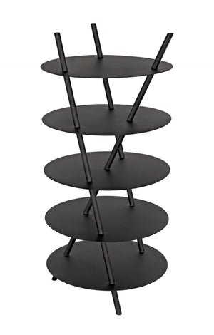 Noir Gautama Shelf - Bold Black Metal Geometric Storage Unit for Modern Living Spaces and Office Décor GBCS242MTB