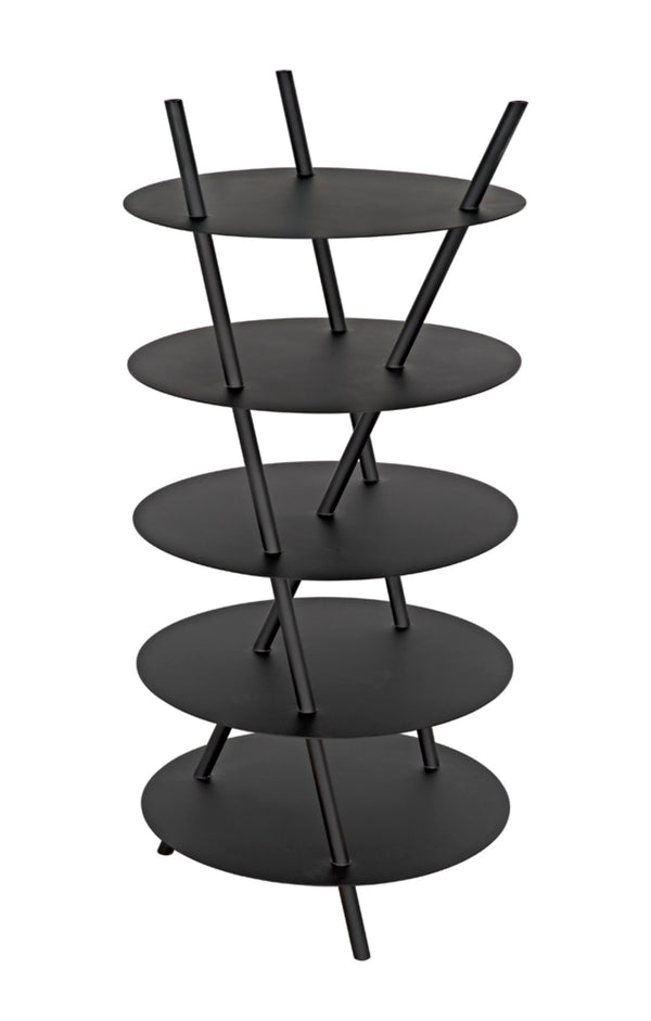 Noir Gautama Shelf - Bold Black Metal Geometric Storage Unit for Modern Living Spaces and Office Décor GBCS242MTB