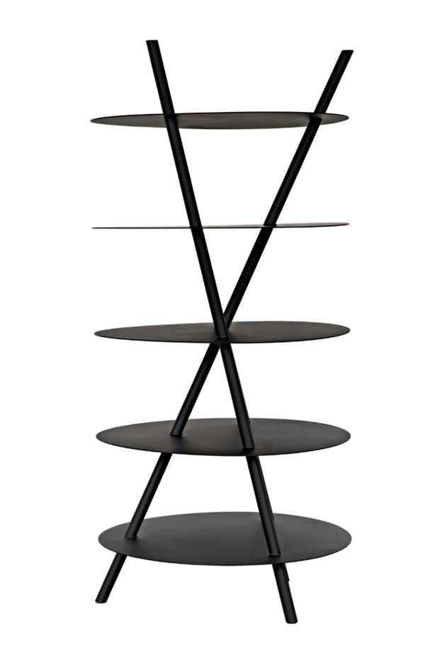 Noir Gautama Shelf - Bold Black Metal Geometric Storage Unit for Modern Living Spaces and Office Décor GBCS242MTB