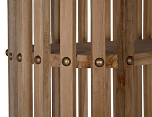 Noir Small Opal Bookcase - Elegant Teak Storage Solution with Brass Accents for Stylish Vertical Display GBCS243T