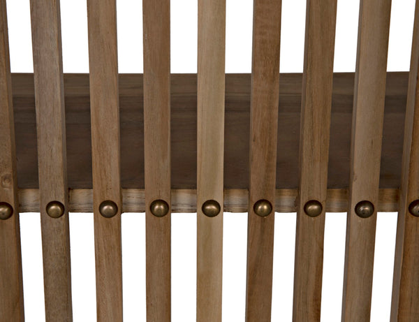 Noir Small Opal Bookcase - Elegant Teak Storage Solution with Brass Accents for Stylish Vertical Display GBCS243T