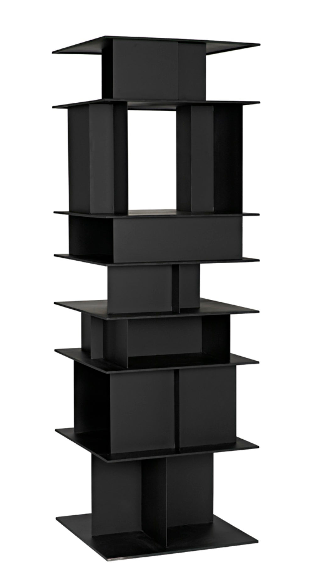 Noir Pisa Industrial Black Iron Shelf - Modern Geometric Design for Contemporary Home & Office Storage GBCS245MTB