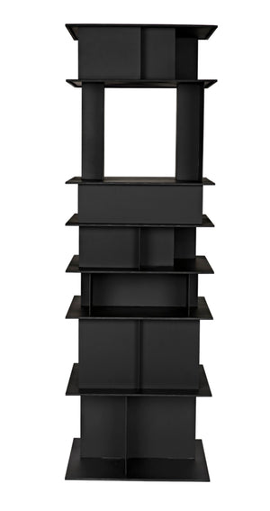 Noir Pisa Industrial Black Iron Shelf - Modern Geometric Design for Contemporary Home & Office Storage GBCS245MTB