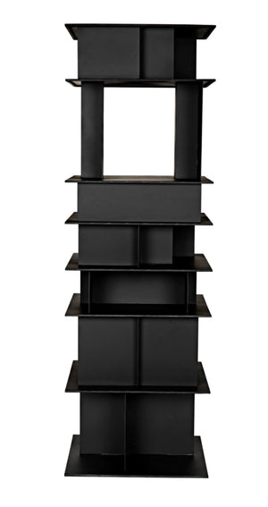 Noir Pisa Industrial Black Iron Shelf - Modern Geometric Design for Contemporary Home & Office Storage GBCS245MTB