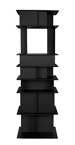 Noir Pisa Industrial Black Iron Shelf - Modern Geometric Design for Contemporary Home & Office Storage GBCS245MTB