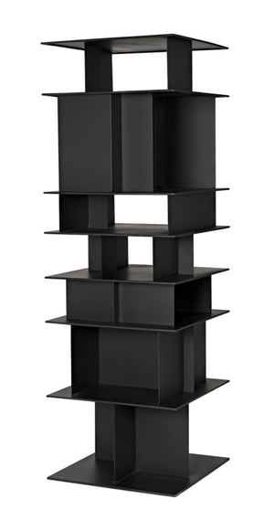 Noir Pisa Industrial Black Iron Shelf - Modern Geometric Design for Contemporary Home & Office Storage GBCS245MTB