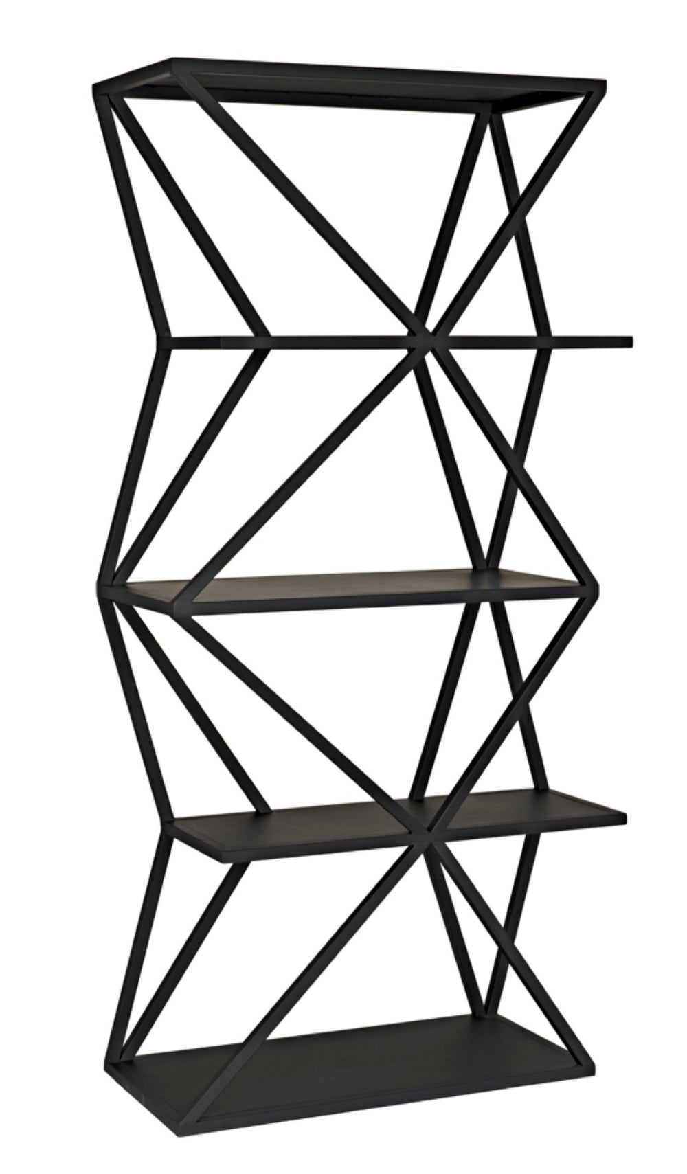 Noir Sutro Shelf - Industrial-Modern Black Iron Bookcase for Stylish Storage & Display in Any Space GBCS246MTB