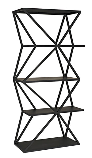 Noir Sutro Shelf - Industrial-Modern Black Iron Bookcase for Stylish Storage & Display in Any Space GBCS246MTB