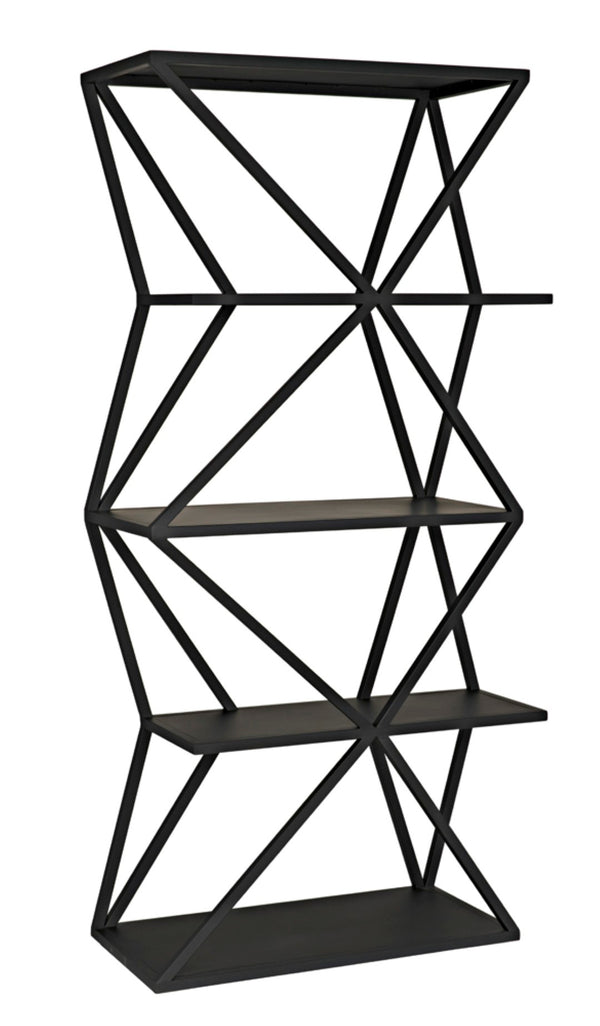 Noir Sutro Shelf - Industrial-Modern Black Iron Bookcase for Stylish Storage & Display in Any Space GBCS246MTB