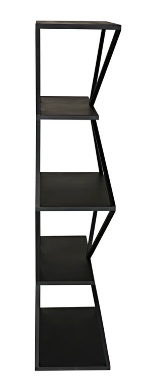 Noir Sutro Shelf - Industrial-Modern Black Iron Bookcase for Stylish Storage & Display in Any Space GBCS246MTB