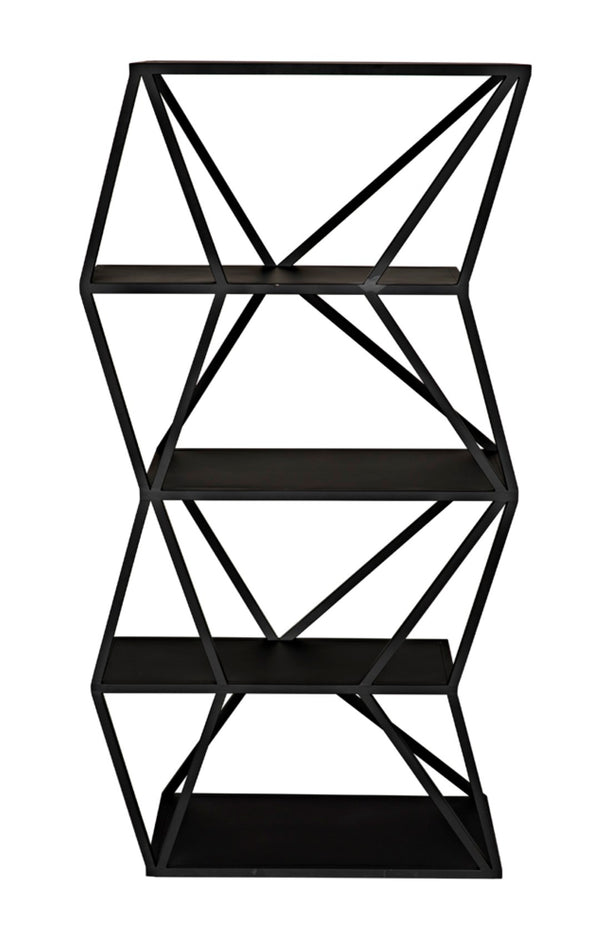Noir Sutro Shelf - Industrial-Modern Black Iron Bookcase for Stylish Storage & Display in Any Space GBCS246MTB