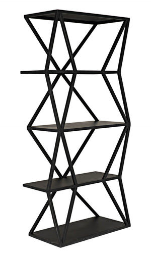 Noir Sutro Shelf - Industrial-Modern Black Iron Bookcase for Stylish Storage & Display in Any Space GBCS246MTB