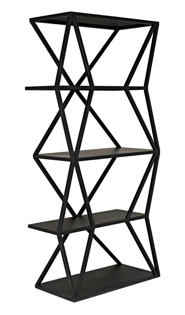 Noir Sutro Shelf - Industrial-Modern Black Iron Bookcase for Stylish Storage & Display in Any Space GBCS246MTB