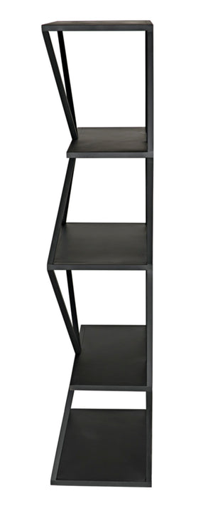 Noir Sutro Shelf - Industrial-Modern Black Iron Bookcase for Stylish Storage & Display in Any Space GBCS246MTB