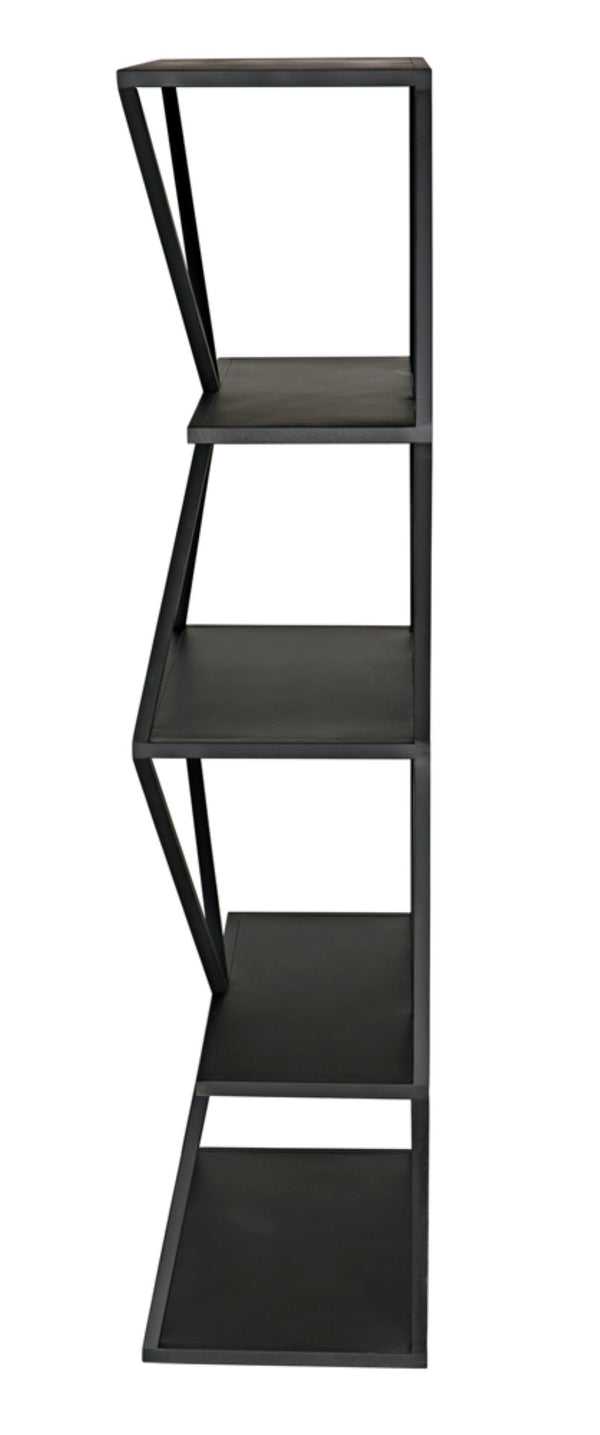 Noir Sutro Shelf - Industrial-Modern Black Iron Bookcase for Stylish Storage & Display in Any Space GBCS246MTB