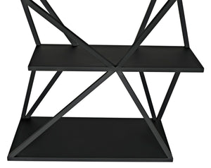 Noir Sutro Shelf - Industrial-Modern Black Iron Bookcase for Stylish Storage & Display in Any Space GBCS246MTB