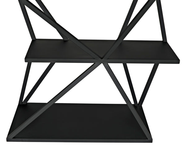 Noir Sutro Shelf - Industrial-Modern Black Iron Bookcase for Stylish Storage & Display in Any Space GBCS246MTB