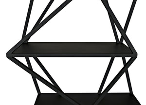 Noir Sutro Shelf - Industrial-Modern Black Iron Bookcase for Stylish Storage & Display in Any Space GBCS246MTB