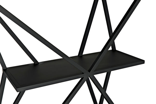 Noir Sutro Shelf - Industrial-Modern Black Iron Bookcase for Stylish Storage & Display in Any Space GBCS246MTB