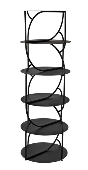 Noir Rain Shelf - Industrial-Style Matte Black Metal Storage Unit for Modern Display & Versatile Use GBCS247MTB