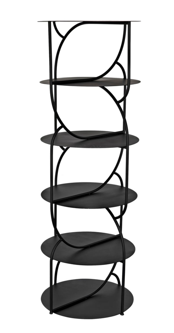Noir Rain Shelf - Industrial-Style Matte Black Metal Storage Unit for Modern Display & Versatile Use GBCS247MTB