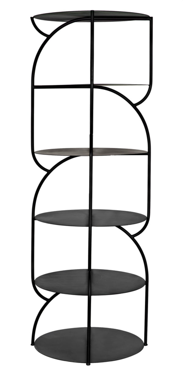 Noir Rain Shelf - Industrial-Style Matte Black Metal Storage Unit for Modern Display & Versatile Use GBCS247MTB