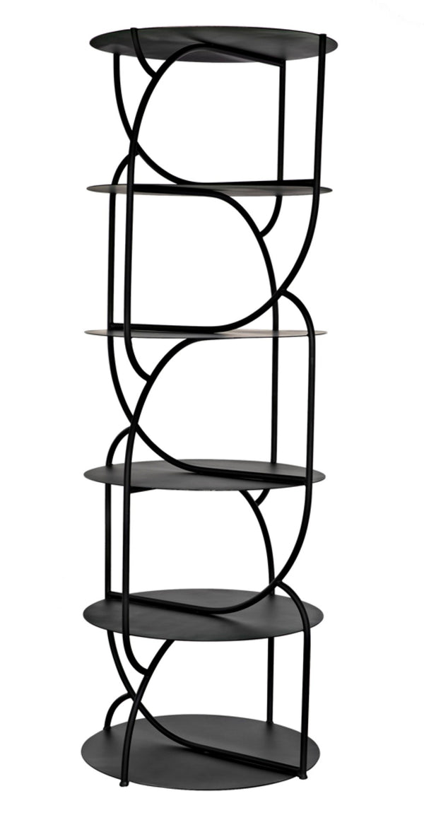 Noir Rain Shelf - Industrial-Style Matte Black Metal Storage Unit for Modern Display & Versatile Use GBCS247MTB
