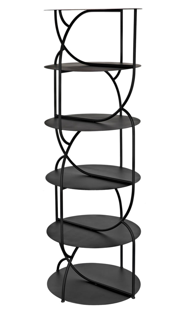 Noir Rain Shelf - Industrial-Style Matte Black Metal Storage Unit for Modern Display & Versatile Use GBCS247MTB