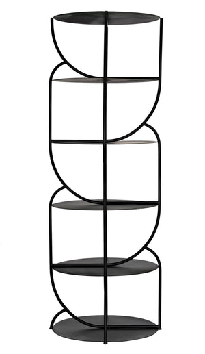 Noir Rain Shelf - Industrial-Style Matte Black Metal Storage Unit for Modern Display & Versatile Use GBCS247MTB