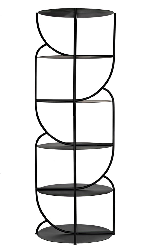 Noir Rain Shelf - Industrial-Style Matte Black Metal Storage Unit for Modern Display & Versatile Use GBCS247MTB