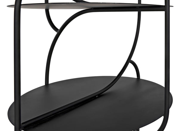 Noir Rain Shelf - Industrial-Style Matte Black Metal Storage Unit for Modern Display & Versatile Use GBCS247MTB